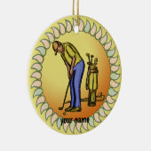 Golfer Grandpa Keramisch Ornament (Rechts)