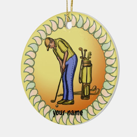 Golfer Grandpa Keramisch Ornament (Links)