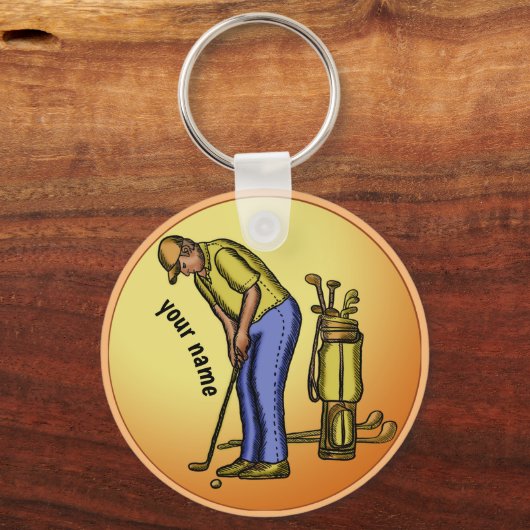 Golfer Grandpa sleutelhanger (Voorkant)