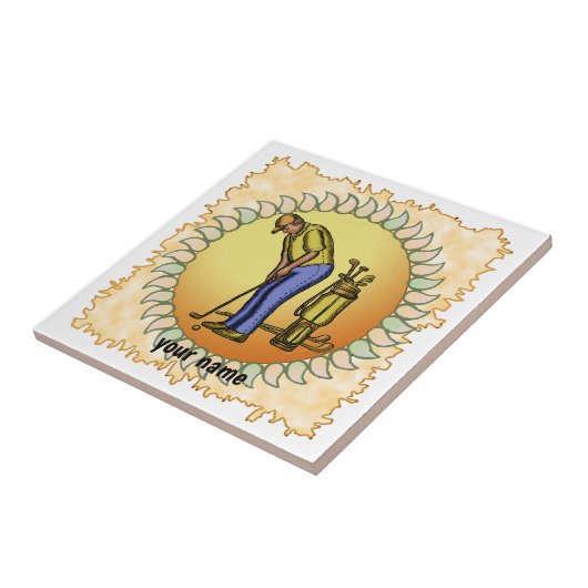 Golfer Grandpa Tegeltje (Zijkant)