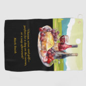 Golfer grappige citaten voor golfer over kaas wijn golfhanddoek (Horizontaal)