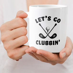 Golfer Grappige Golfclub Humor Moderne Sporten Zwa Grote Koffiekop