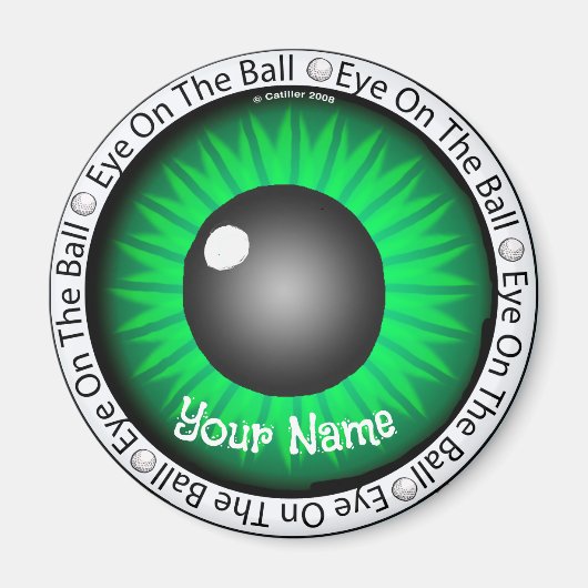 Golfer Green Eye on Ball Magneet (Voorkant)