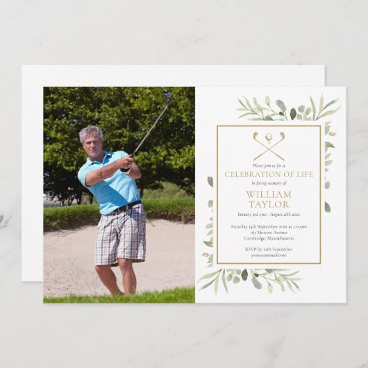 Golfer Greenery Viering van het Leven Foto Kaart (Voorkant / Achterkant)