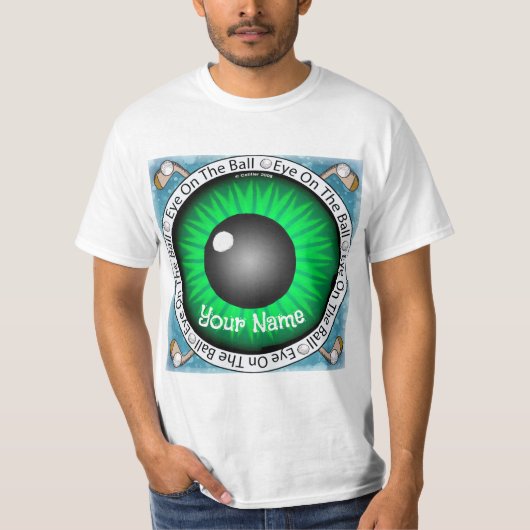 Golfer Groen Oog Op Bal T-shirt (Voorkant)