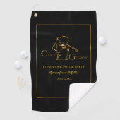 Golfer Groom Bachelor Party Classic luxe goud Golfhanddoek (Insitu)