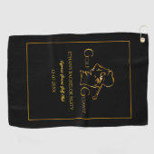 Golfer Groom Bachelor Party Classic luxe goud Golfhanddoek (Horizontaal)