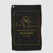 Golfer Groom Bachelor Party Classic luxe goud Golfhanddoek (Voorkant)