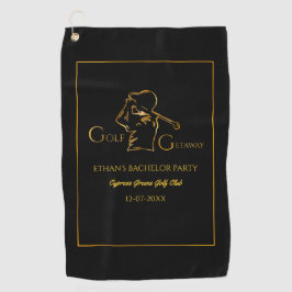 Golfer Groom Bachelor Party Classic luxe goud Golfhanddoek