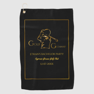 Golfer Groom Bachelor Party Classic luxe goud Golfhanddoek