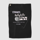 Golfer Groom Bachelor Party Classic Wit Zwart Golfhanddoek (Voorkant)