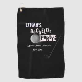 Golfer Groom Bachelor Party Classic Wit Zwart Golfhanddoek