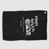 Golfer Groom Bachelor Party Klassieker Wit Zwart Golfhanddoek (Horizontaal)