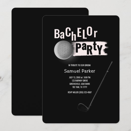 Golfer Groom Golf Bachelor Party Verjaardag Par-T- Kaart (Voorkant / Achterkant)