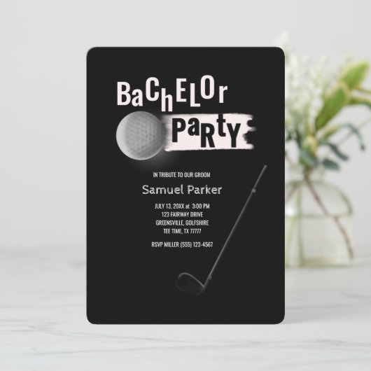 Golfer Groom Golf Bachelor Party Verjaardag Par-T- Kaart (Staand voorkant)