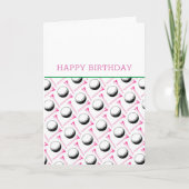 Golfer Happy Birthday Eigen bericht toevoegen Roze Feestdagen Kaart (Voorkant)
