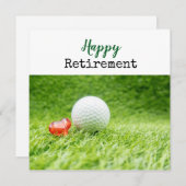 Golfer Happy Retirement met golfbal op groen (Voorkant / Achterkant)