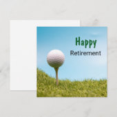Golfer Happy Retirement met golfbal op t-shirt af (Voorkant / Achterkant)
