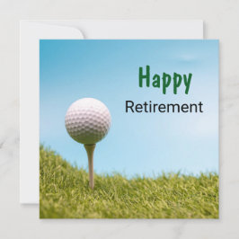 Golfer Happy Retirement met golfbal op t-shirt af