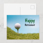 Golfer Happy Retirement met golfbal op t-shirt af Briefkaart (Voorkant / Achterkant)