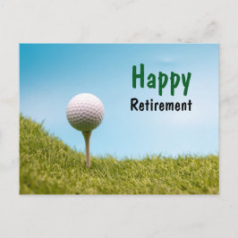 Golfer Happy Retirement met golfbal op t-shirt af Briefkaart