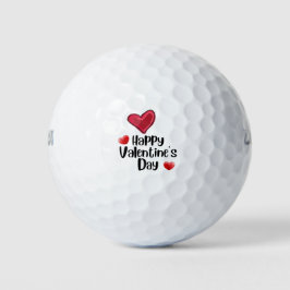 Golfer Happy Valentijnsdag met liefdesrood hart Golfballen