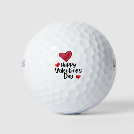 Golfer Happy Valentijnsdag met liefdesrood hart Golfballen (Voorkant)