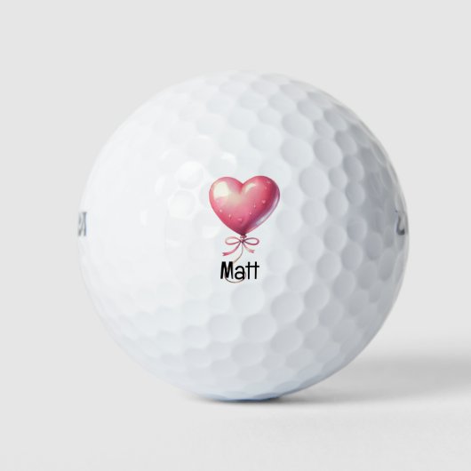 Golfer Happy Valentijnsdag met liefdesrood hart Golfballen (Voorkant)