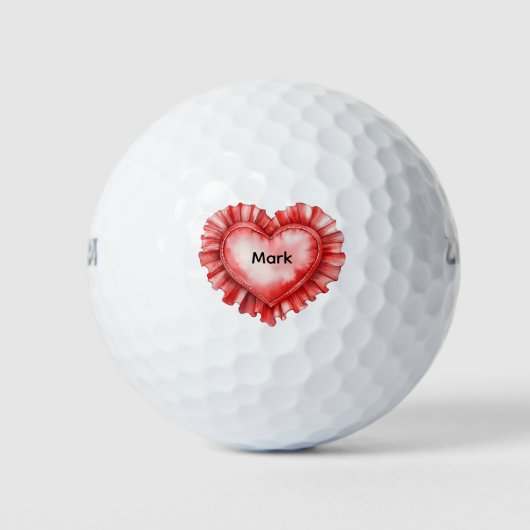 Golfer Happy Valentine's Day with love red heart   Golfballen (Voorkant)