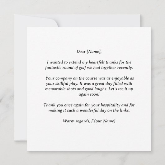 Golfer Hartelijke Bedankt voor een geweldige dag (Achterkant)