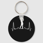 Golfer Heartbeat Sleutelhanger (Voorkant)