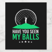 Golfer heb je mijn ballen gezien wijn etiket (Enkel label)