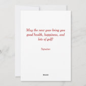 Golfer Holiday Kaart (Achterkant)