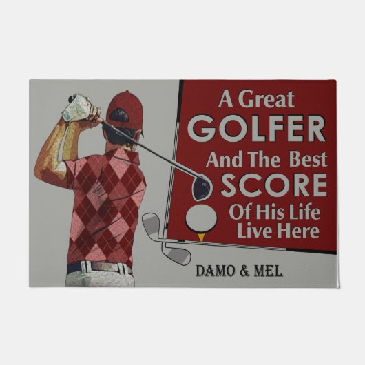 Golfer Home Doormat, Funny Golf Player Quotes Deurmat (Voorkant)