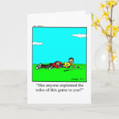 Golfer Humor Blank Wenskaart Kaart (Gele Bloem)