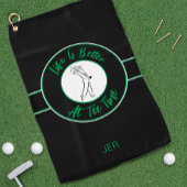 Golfer Humor T-shirt Time Sport Monogram Black & G Golfhanddoek