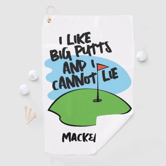 Golfer ik hou van grote putten en ik kan niet lieg golfhanddoek (Insitu)