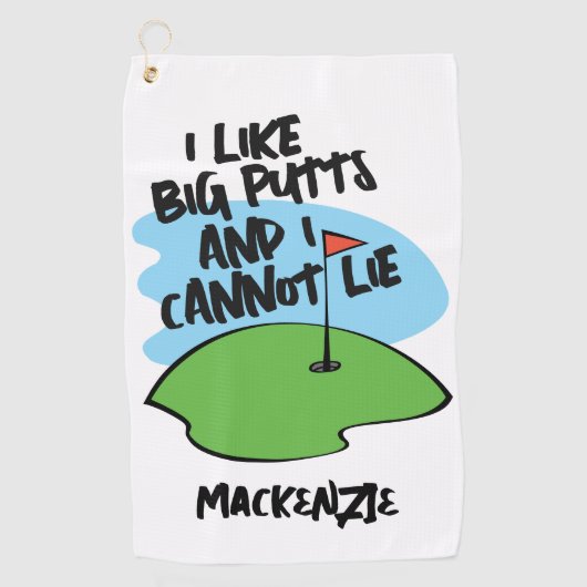 Golfer ik hou van grote putten en ik kan niet lieg golfhanddoek (Voorkant)
