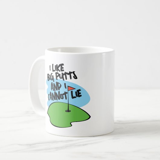Golfer ik hou van grote putten en ik kan niet lieg koffiemok (Voorkant links)