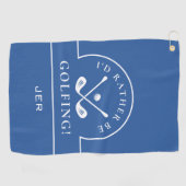 Golfer ik zou eerder Golfing Monogrammed Blue zijn Golfhanddoek (Horizontaal)