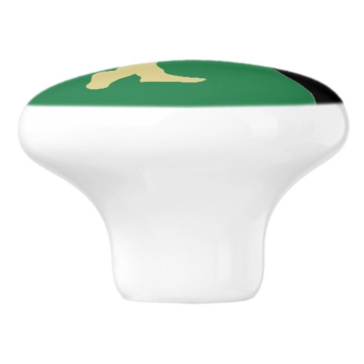 Golfer in actie twee toon monogram keramische knop (Zijkant)