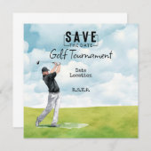 Golfer in de golfbaan sparen de datum kaart (Voorkant / Achterkant)