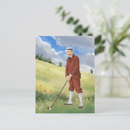  golfer in de ruwe vorm briefkaart (Staand voorkant)
