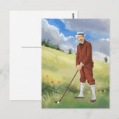  golfer in de ruwe vorm briefkaart (Voorkant / Achterkant)