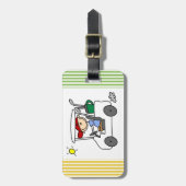Golfer in Golf Cart Bagagelabel (Voorkant verticaal)
