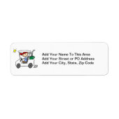 Golfer in Golf Cart Etiket (Voorkant)