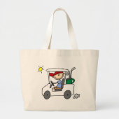 Golfer in Golf Cart Grote Tote Bag (Voorkant)