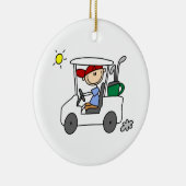 Golfer in Golf Cart Keramisch Ornament (Rechts)