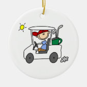 Golfer in Golf Cart Keramisch Ornament (Voorkant)