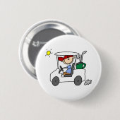 Golfer in Golf Cart Ronde Button 5,7 Cm (Voorkant /achterkant)